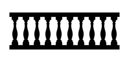 Silhouette of stone balustrade with balusters for fencing. vector