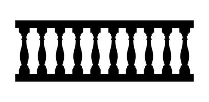 Silhouette of stone balustrade with balusters for fencing. vector