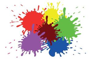 Splashes of colored paint. Colorful multi-colored spots, an explosion of abstract colors. Vector modern set of inkblots.