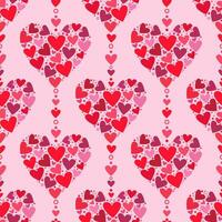 Illustration of a seamless pattern in the form of beautiful hearts. Cute romantic print with beautiful hearts. The texture of the festive background for Valentine's day, romantic wedding design. vector