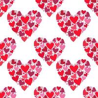 Illustration of a seamless pattern in the form of beautiful hearts. Cute romantic print with beautiful hearts. The texture of the festive background for Valentine's day, romantic wedding design. vector