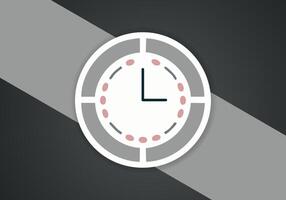 Simple Minimalist Clock Symbol Icon. Vector Image.