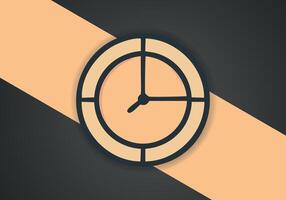 Simple Minimalist Clock Symbol Icon. Vector Image.