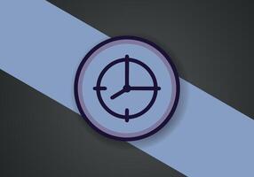 Simple Minimalist Clock Symbol Icon. Vector Image.