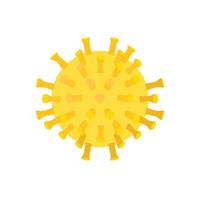 yellow virus flat vector icon, Microbiology And Virology Concept