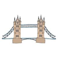 Tower Bridge in London hand drawn illustration vector