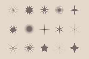 brillar estrellas icono conjunto diseño recopilación, resumen modelo con Clásico cielo ligero formas vector ilustración para logo, icono, fondo, bandera, tatuaje, imprimir, papel, tarjeta, plantilla, póster, volantes