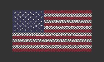 Maze pattern United State of America flag on the black background for backdrop decoration vector