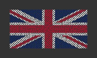 Maze pattern Great Britain flag on the black background for backdrop decoration vector