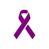 Purple awareness ribbon isolated on white background vector