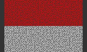 Red and White Indonesian flag maze pattern on black background vector