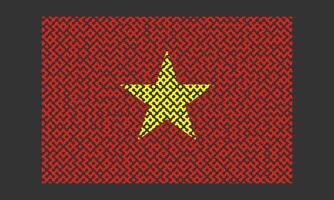 Maze pattern Vietnam flag on the black background for backdrop decoration vector