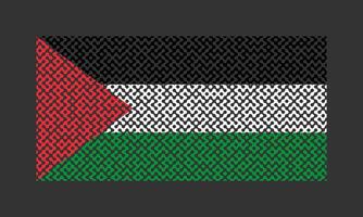 Maze pattern Palestine flag on the black background for backdrop decoration vector