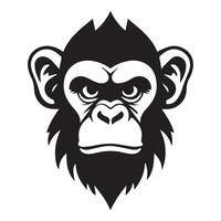 AI generated ferocious monkey iconic logo vector illustration