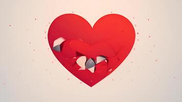 AI Generated Animation of a broken heart that heals. video