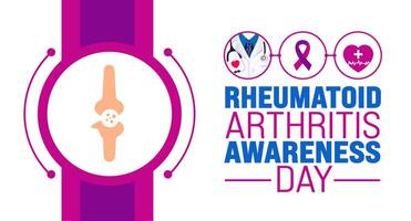 February is Rheumatoid Arthritis Awareness Day or RA day background template. Holiday concept. background, banner, placard, card, and poster design template with text inscription and standard color. vector