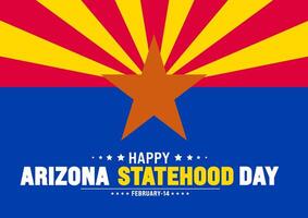 February is Arizona Statehood Day background template. Holiday concept. use to background, banner, placard, card, and poster design template with text inscription and standard color. vector