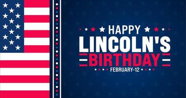 February is Lincoln's Birthday background template. Holiday concept. use to background, banner, placard, card, and poster design template with text inscription and standard color. vector illustration.