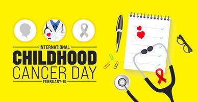 February is International Childhood Cancer Day background template. Holiday concept. use to background, banner, placard, card, and poster design template with text inscription and standard color. vector