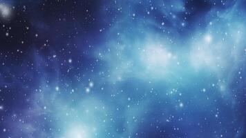 Blue cosmic nebula in deep space. video