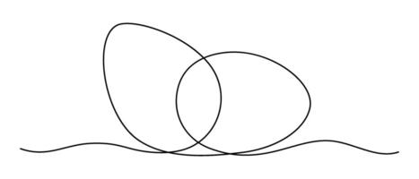 dos huevos soltero línea Arte resumen dibujo. negro y blanco mínimo vector ilustración