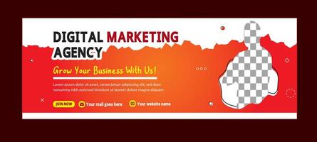 Vector digital marketing agency and corporate web and social media cover template