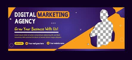 Vector digital marketing agency and corporate web and social media cover template