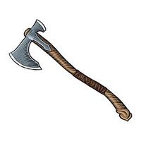 vector illustration of a Viking ax in vintage style