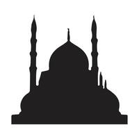 The front side of the mosque, silhouette. white background vector