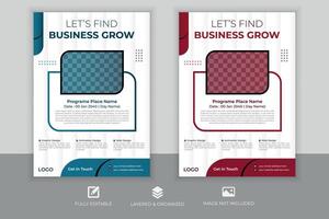 Corporate Business Flyer Design Template Layout. Template vector design for Brochure, Poster, Annual Report, Magazine, Business Presentation, Banner, layout modern with blue, A4 size