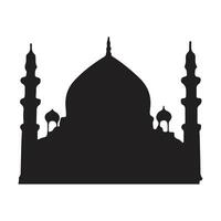 The front side of the mosque, silhouette. white background vector