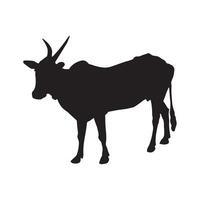 vector cow silhouette icon illustration isolated