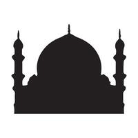 The front side of the mosque, silhouette. white background vector