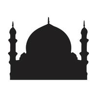 The front side of the mosque, silhouette. white background vector