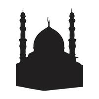 The front side of the mosque, silhouette. white background vector