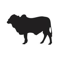 vector vaca silueta icono ilustración aislado
