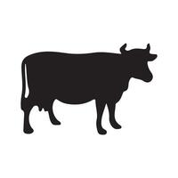 vector cow silhouette icon illustration isolated