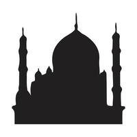 The front side of the mosque, silhouette. white background vector