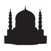 The front side of the mosque, silhouette. white background vector