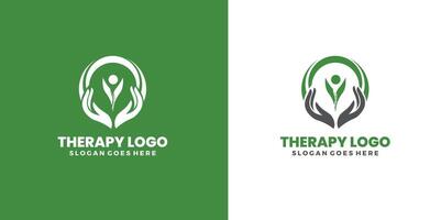 físico terapia logo diseño concepto gratis vector