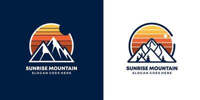 montaña amanecer logo , naturaleza logo gratis vector y gratis svg