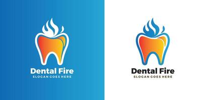 fire dental logo design template Free Vector