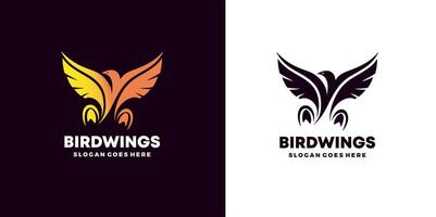 Bird wing logo design vector Pro Vector