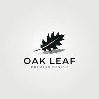 oak leaf silhouette logo vector vintage illustration design template, icon and symbol