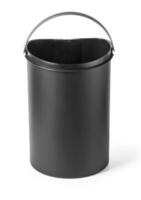 black plastic bin isolated photo