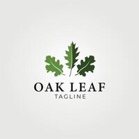 oak leaf logo vector vintage illustration design , color oak leaf