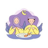 vector ilustración de rotura el rápido en el mes de Ramadán
