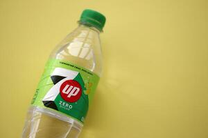 KYIV, UKRAINE - OCTOBER 31, 2023 7up 0,5 liter zero sugar plastic bottle. Seven up owned by Keurig Dr Pepper photo