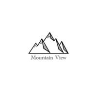 mountain view monoline vector illustration for logo, template, icon, sign, design, etc