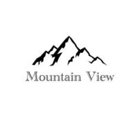 mountain view monoline vector illustration for logo, sign, template, icon, design, etc